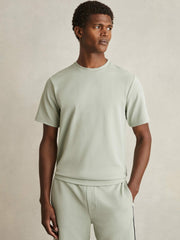 Reiss | Textured Crew-Neck T-Shirt in Sage Green