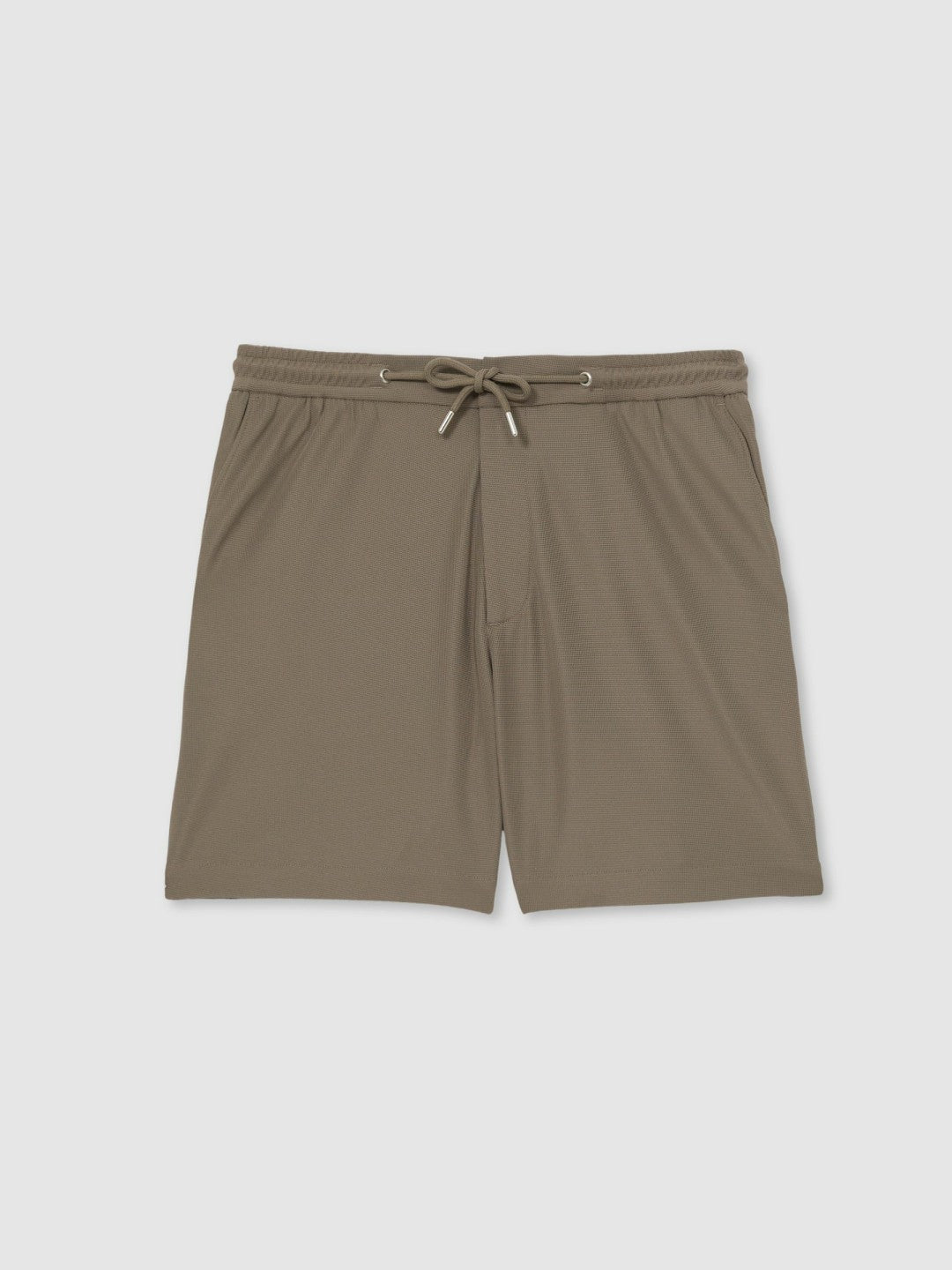 Reiss | Textured Drawstring Shorts in Mocha Brown