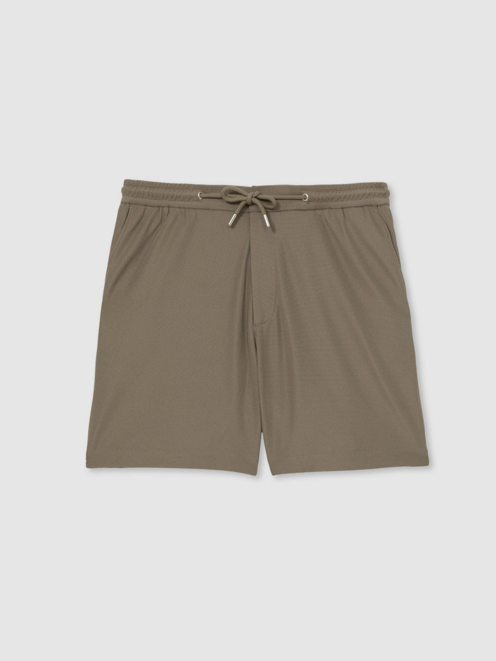 Reiss | Textured Drawstring Shorts in Mocha Brown