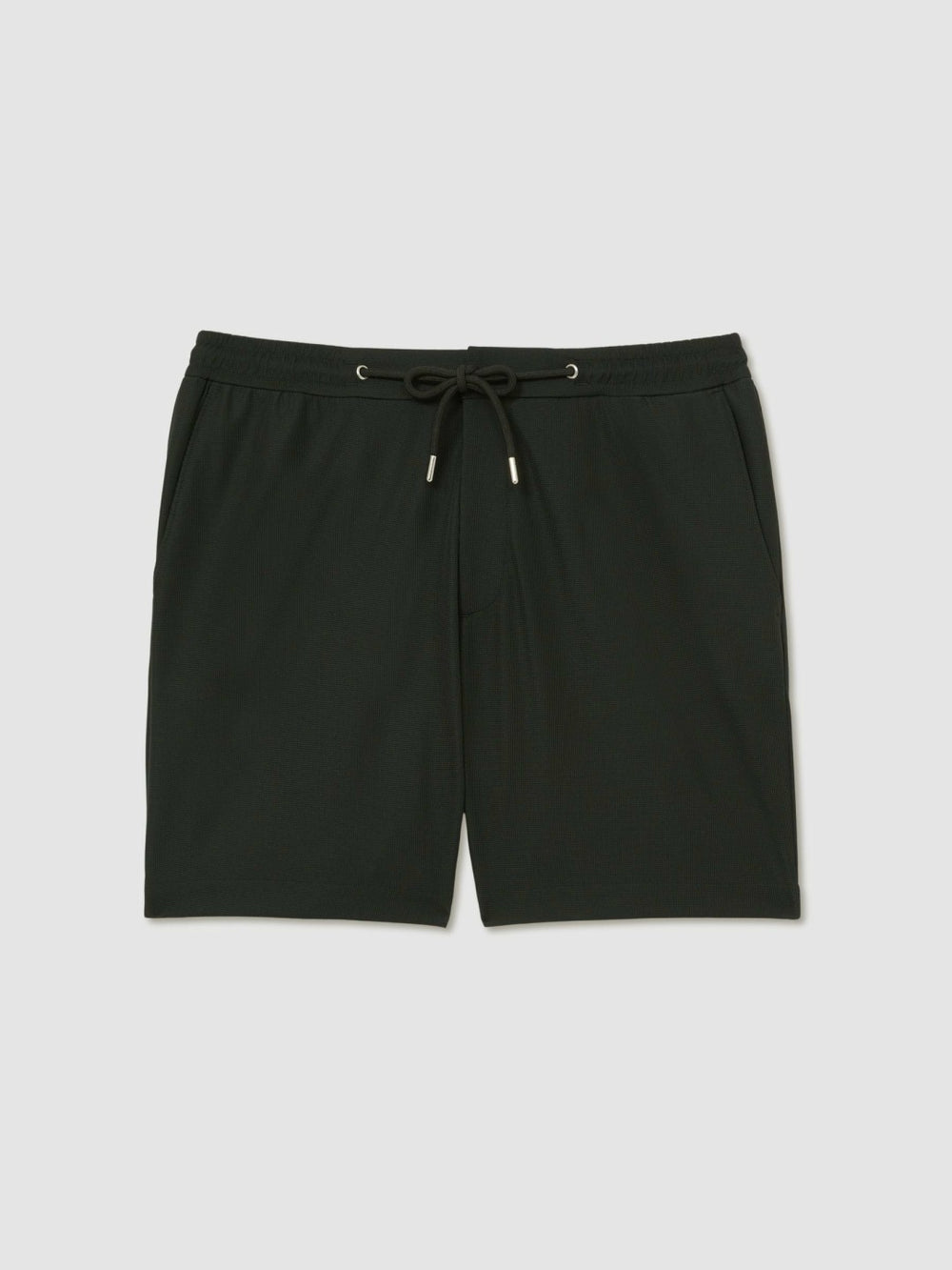 Reiss | Textured Drawstring Shorts in Dark Green