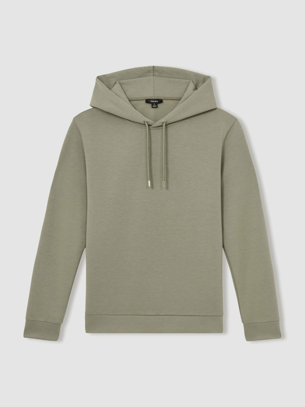 Reiss | Interlock Jersey Drawstring Hoodie in Sage