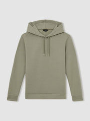 Reiss | Interlock Jersey Drawstring Hoodie in Sage