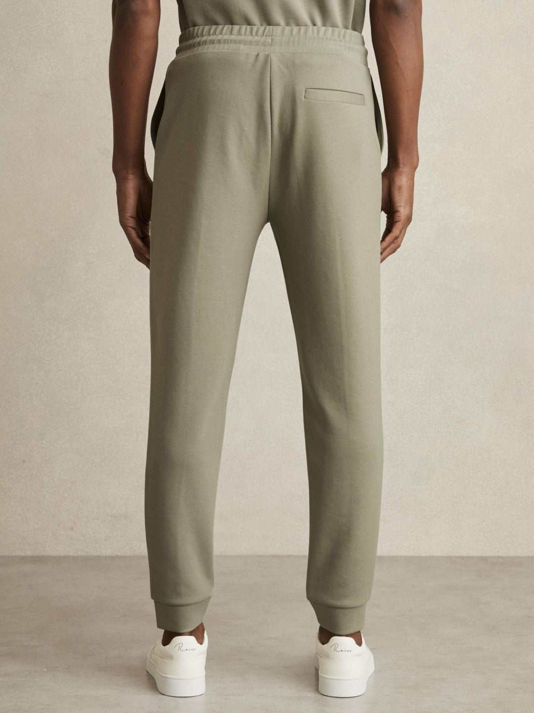 Reiss | Drawstring Jersey Joggers in Sage
