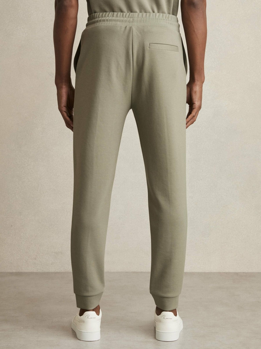 Reiss | Drawstring Jersey Joggers in Sage