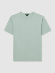 Reiss | Cotton Crew Neck T-Shirt in Mint Green