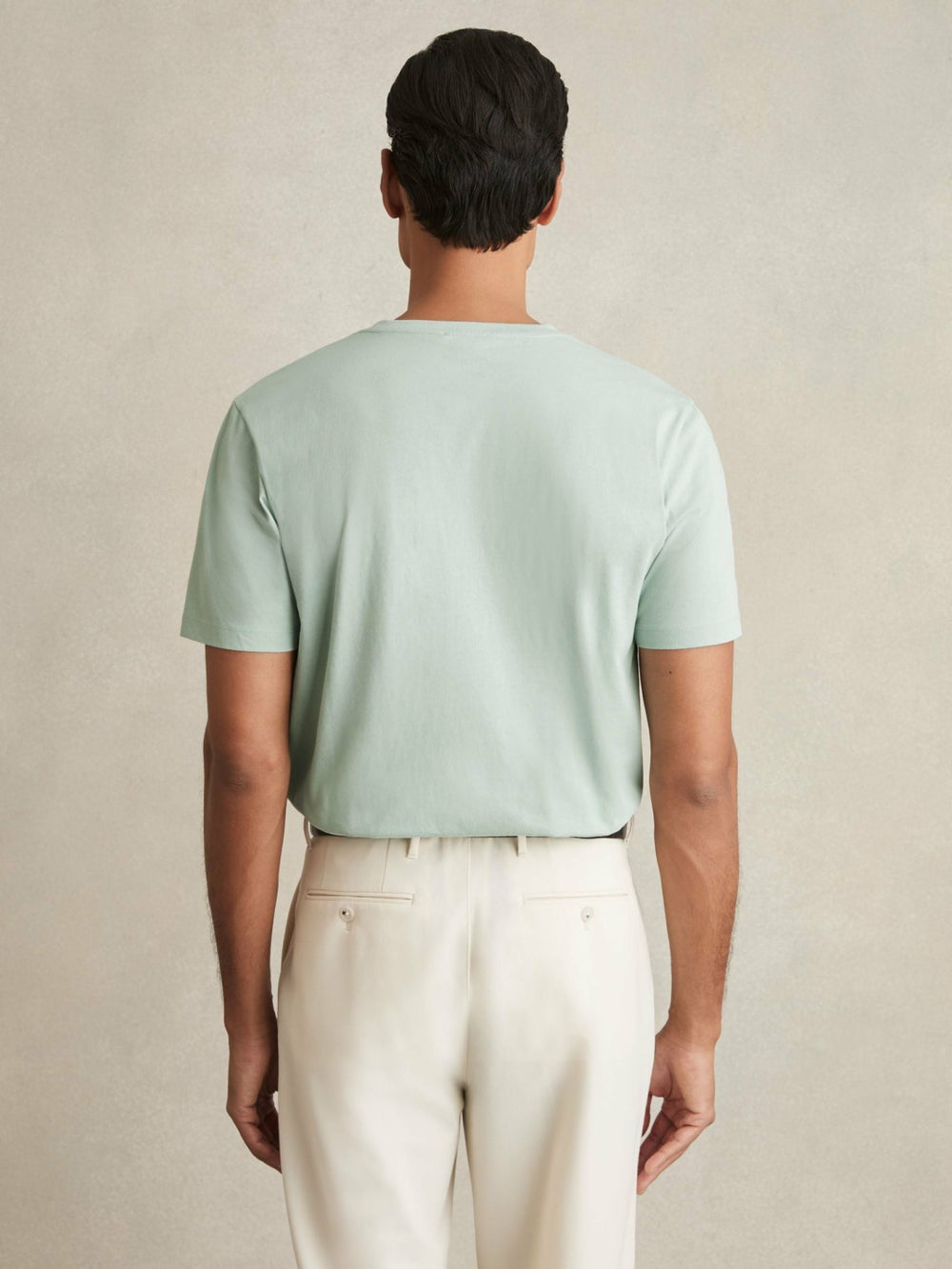 Reiss | Cotton Crew Neck T-Shirt in Mint Green