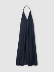 Reiss | Denim Halterneck Maxi Dress in Indigo