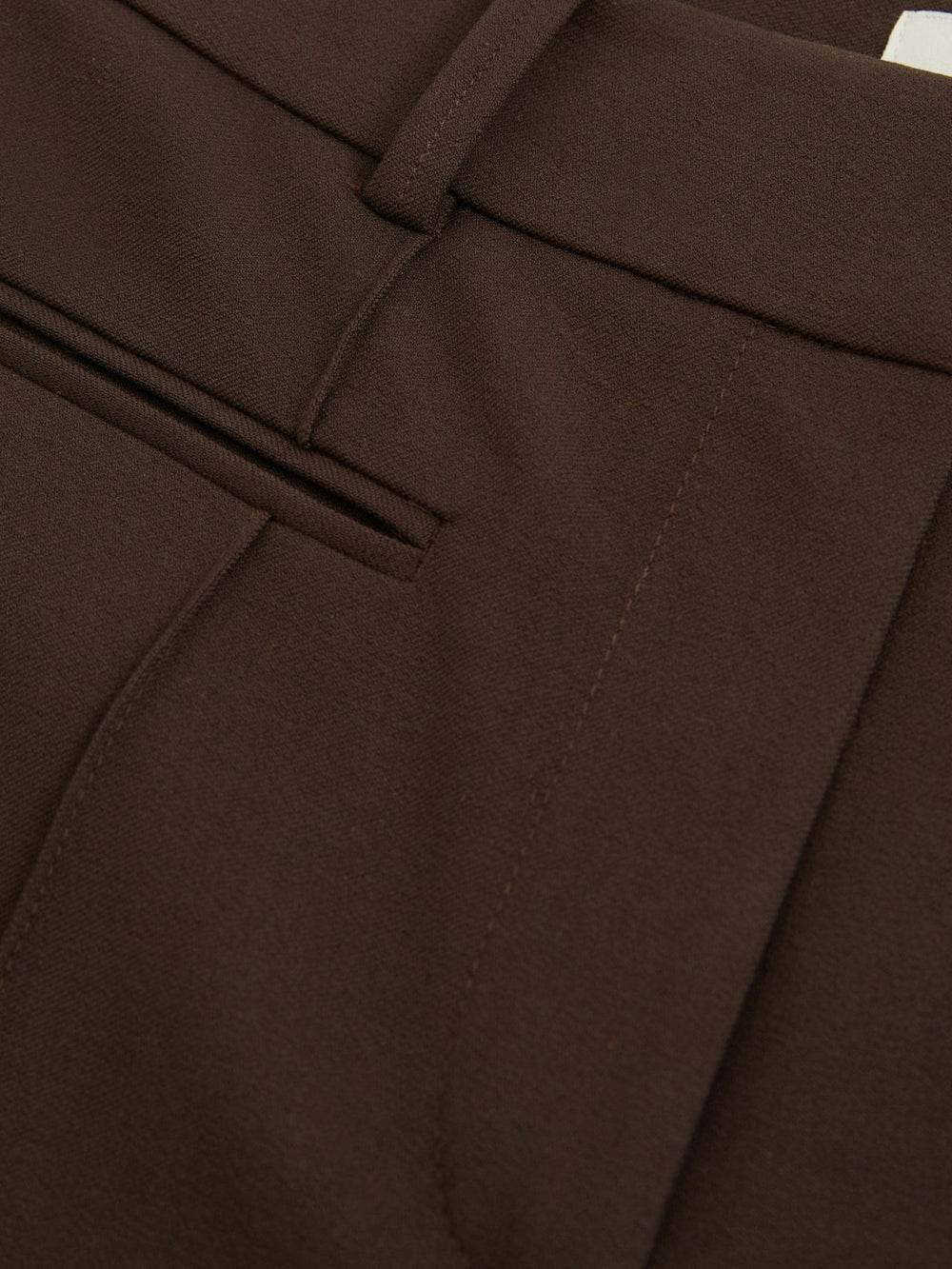 Reiss | High Rise Flared Trousers in Chocolate Brown