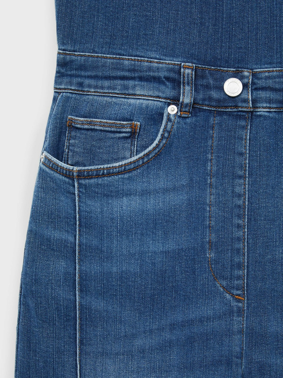 Reiss | Wide-Leg Racer-Back Denim Jumpsuit in Indigo