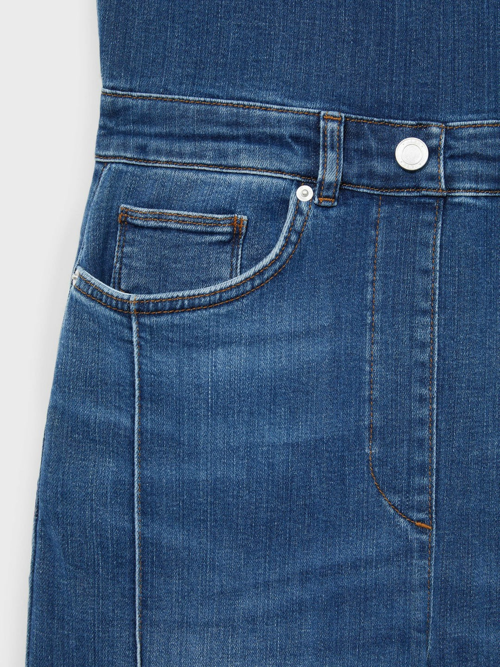 Reiss | Wide-Leg Racer-Back Denim Jumpsuit in Indigo