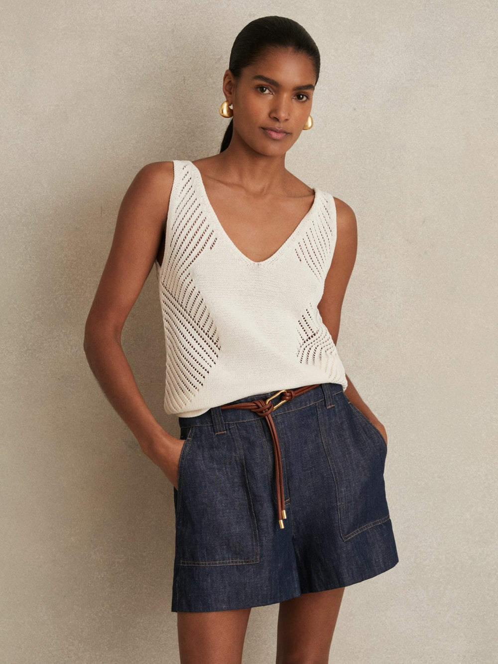 Reiss | Linen Shorts in Indigo