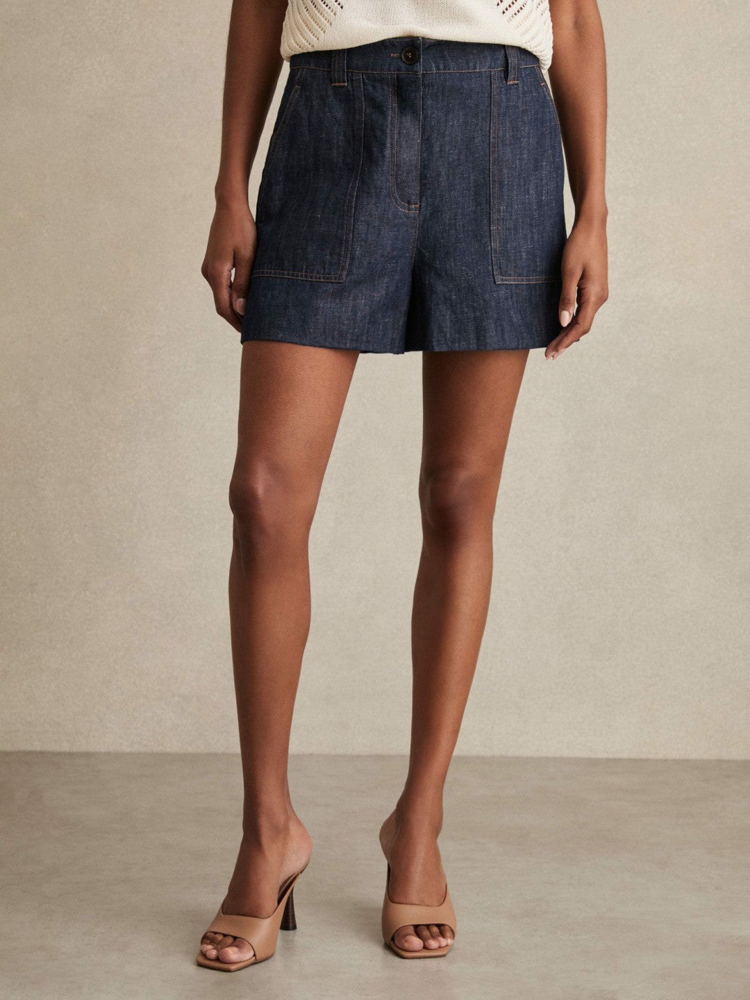 Reiss | Linen Shorts in Indigo