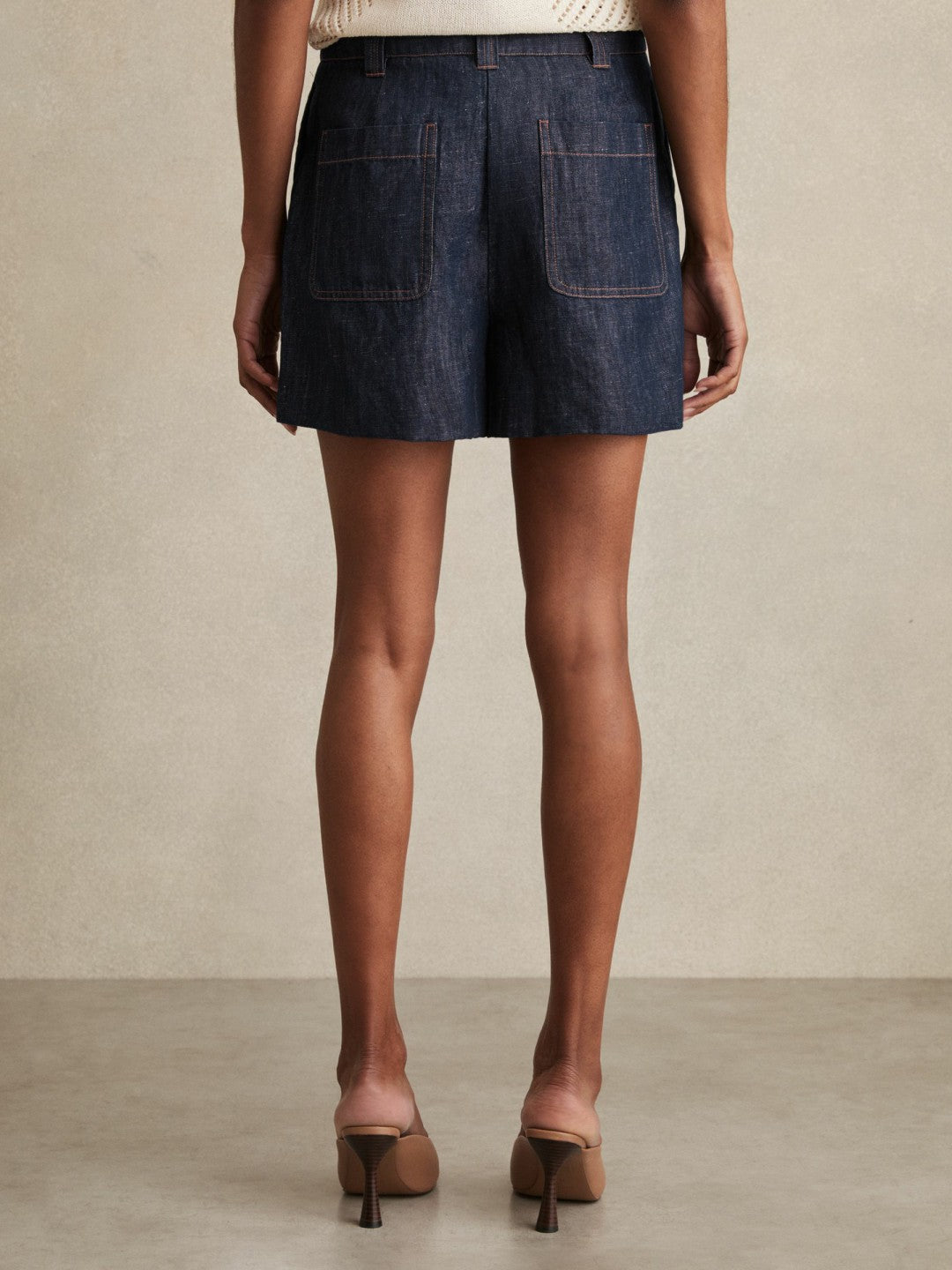 Reiss | Linen Shorts in Indigo