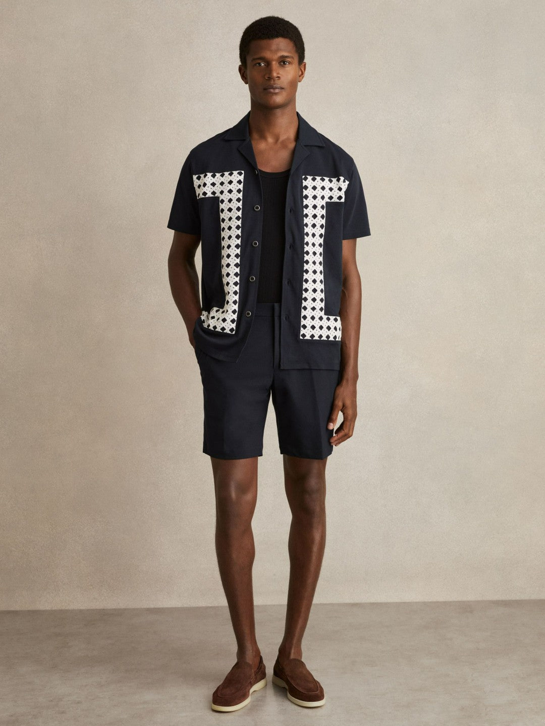 Reiss | Drawstring Chino Shorts in Navy