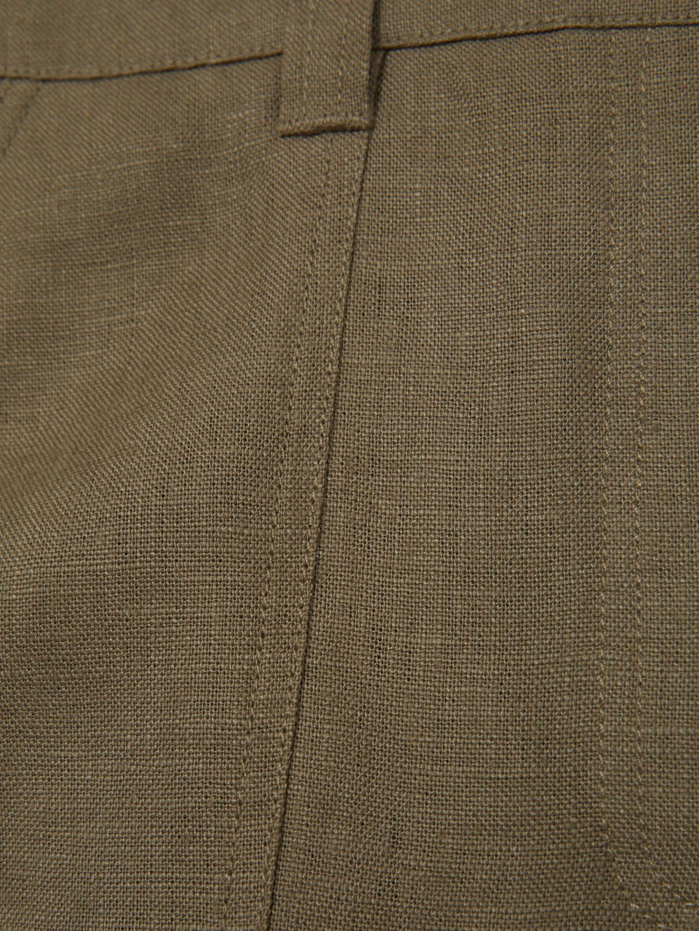 Reiss | Linen Wide Leg Trousers in Khaki