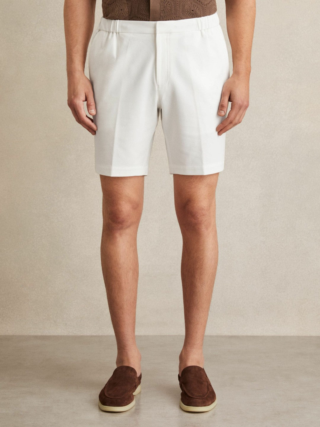 Reiss | Drawstring Chino Shorts in White