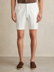 Reiss | Drawstring Chino Shorts in White