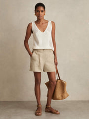 Reiss | Linen Shorts in Neutral