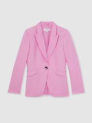 Reiss | Single Breasted Suit Jacket With Linen in Pink