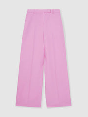 Reiss | Wide-Leg Trousers With Linen in Pink