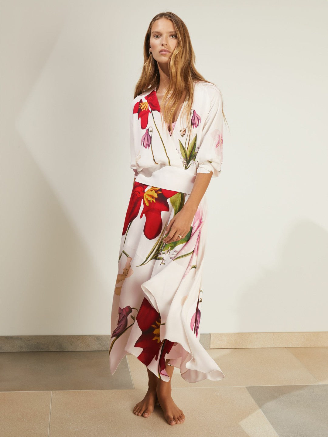 Reiss | | NYBG Floral-Print Maxi Dress in Ivory