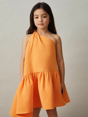 Reiss | 13-14 yrs One-Shoulder Tiered Dress in Orange