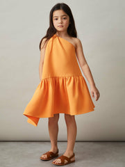 Reiss | 13-14 yrs One-Shoulder Tiered Dress in Orange