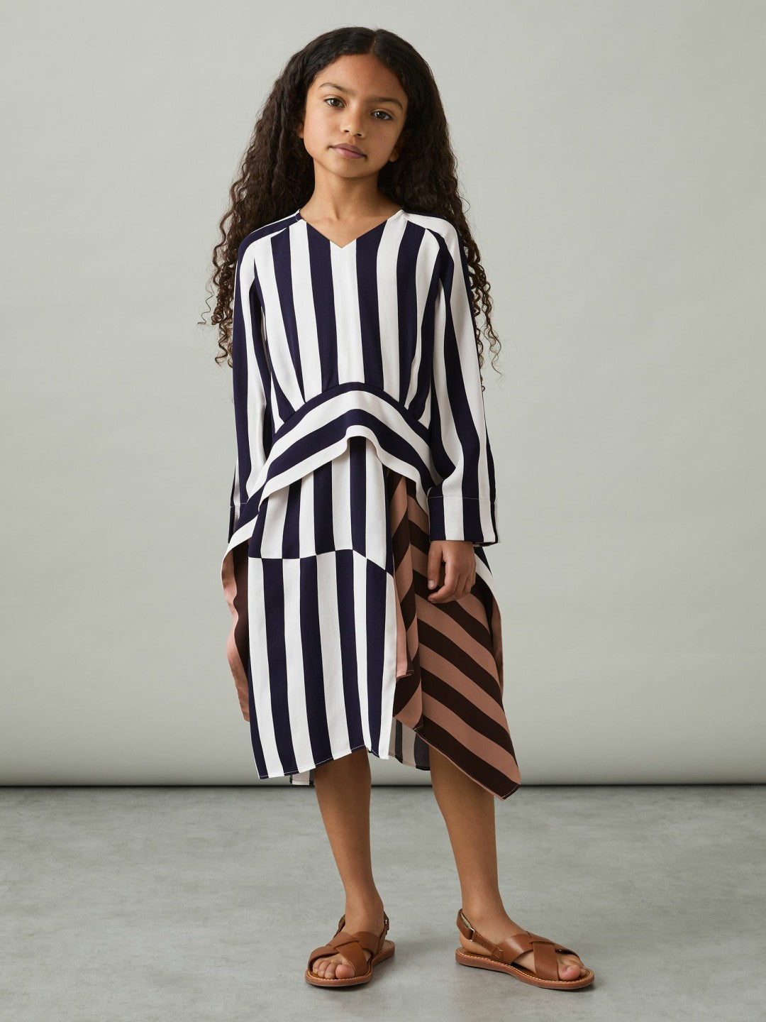 Reiss | 4-9 yrs Stripe-Print Handkerchief Dress in Multi