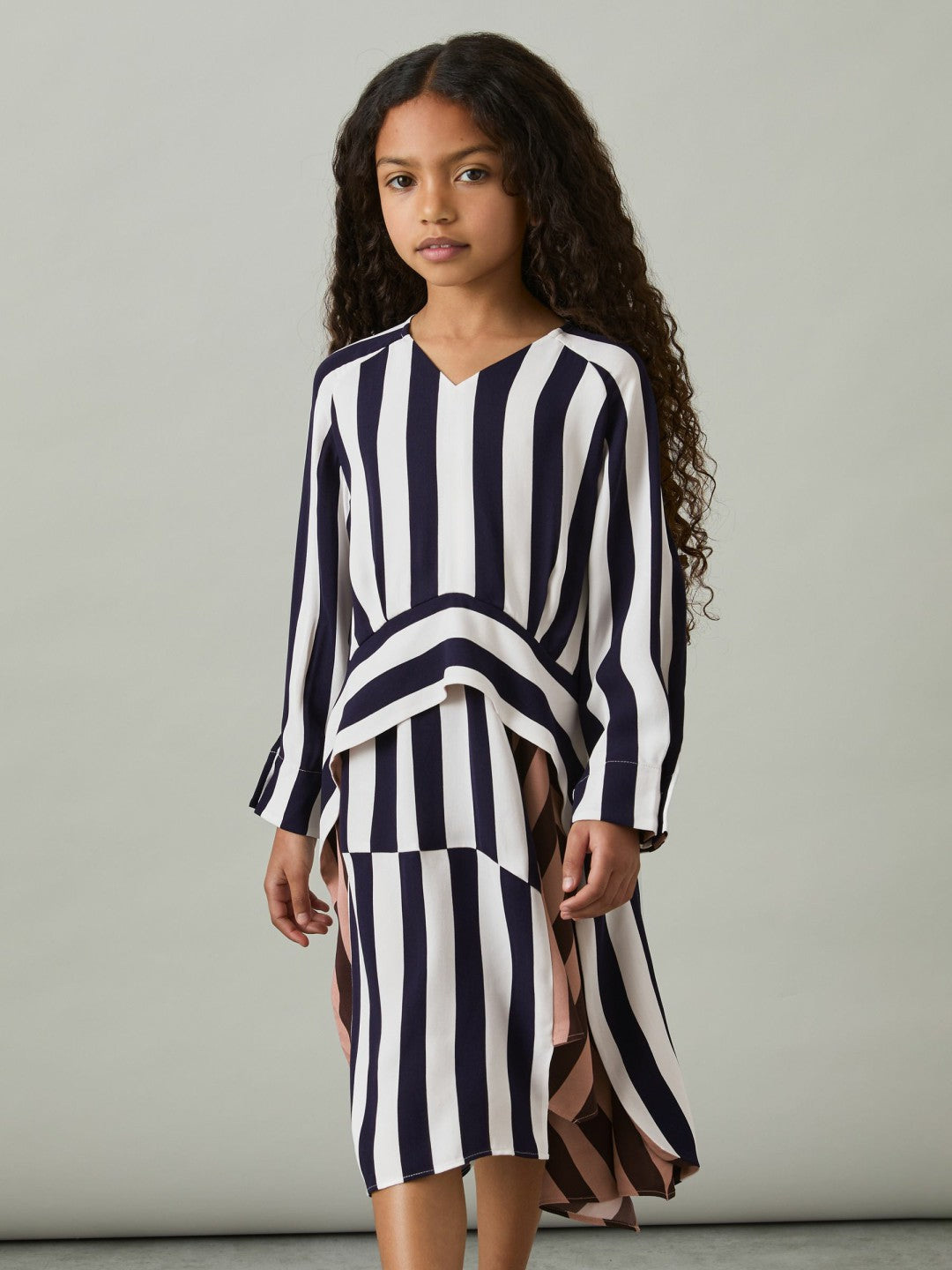 Reiss | 9-13 yrs Stripe-Print Handkerchief Dress in Multi