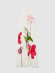 Reiss | NYBG Floral Print Maxi Dress With Linen in Ivory