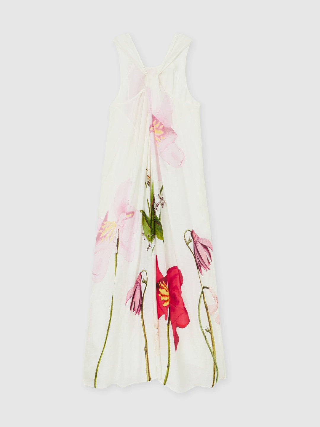 Reiss | NYBG Floral Print Maxi Dress With Linen in Ivory