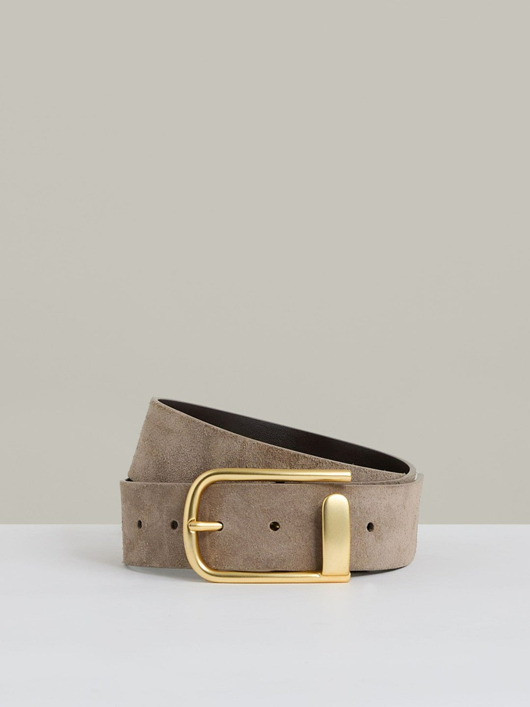 Reiss | Leather Half Keeper Belt in Grey