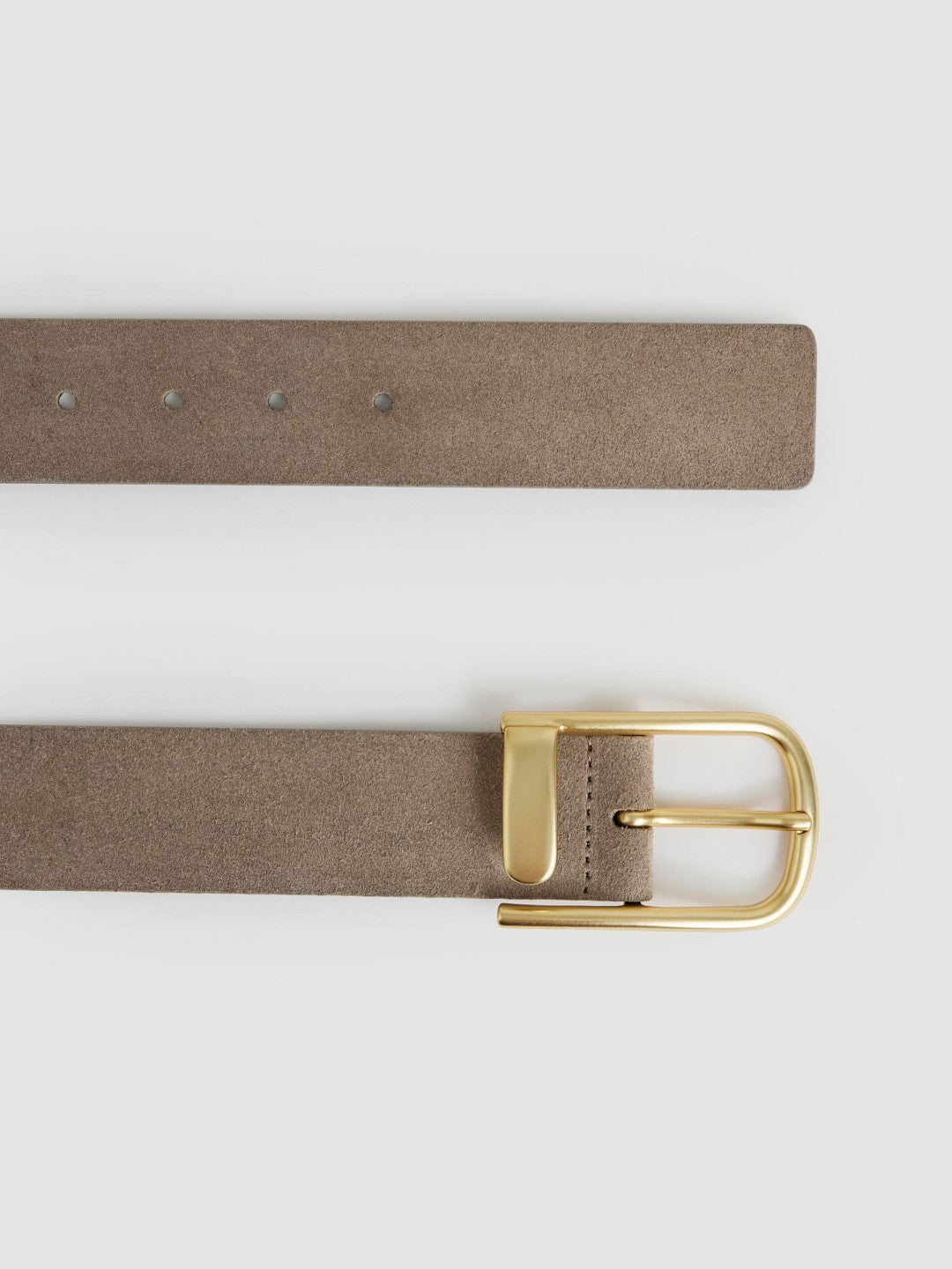 Reiss | Leather Half Keeper Belt in Grey