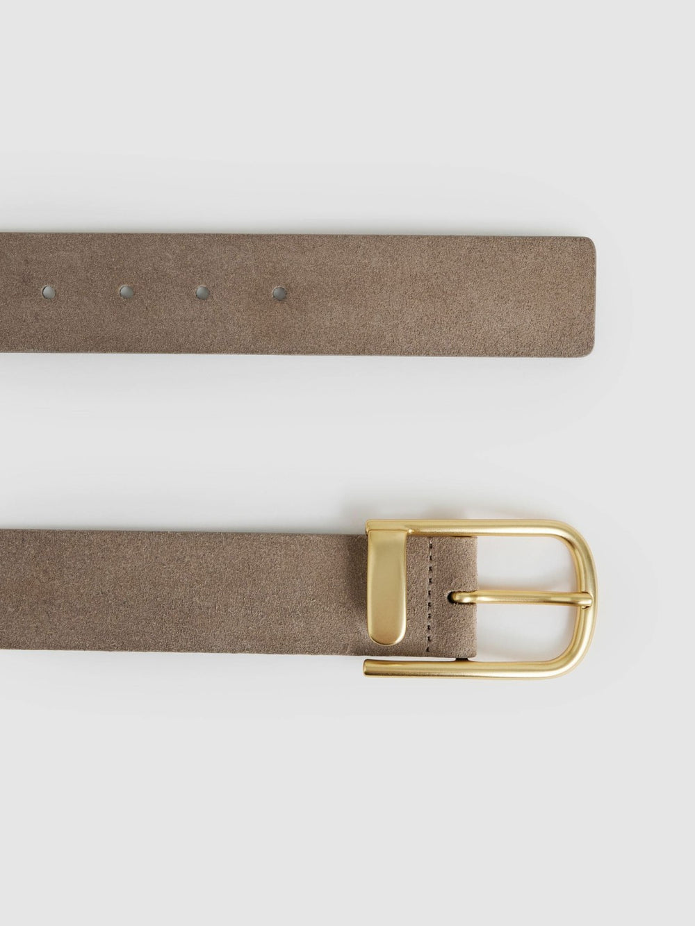 Reiss | Leather Half Keeper Belt in Grey