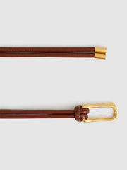 Reiss | Sculpted Buckle Tubular Tie Belt in Tan