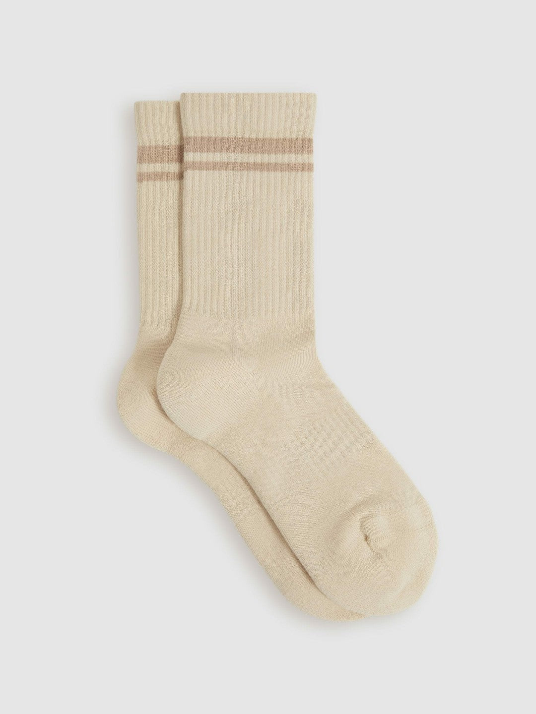 Reiss | Cotton-Blend Striped Crew Socks in Cream