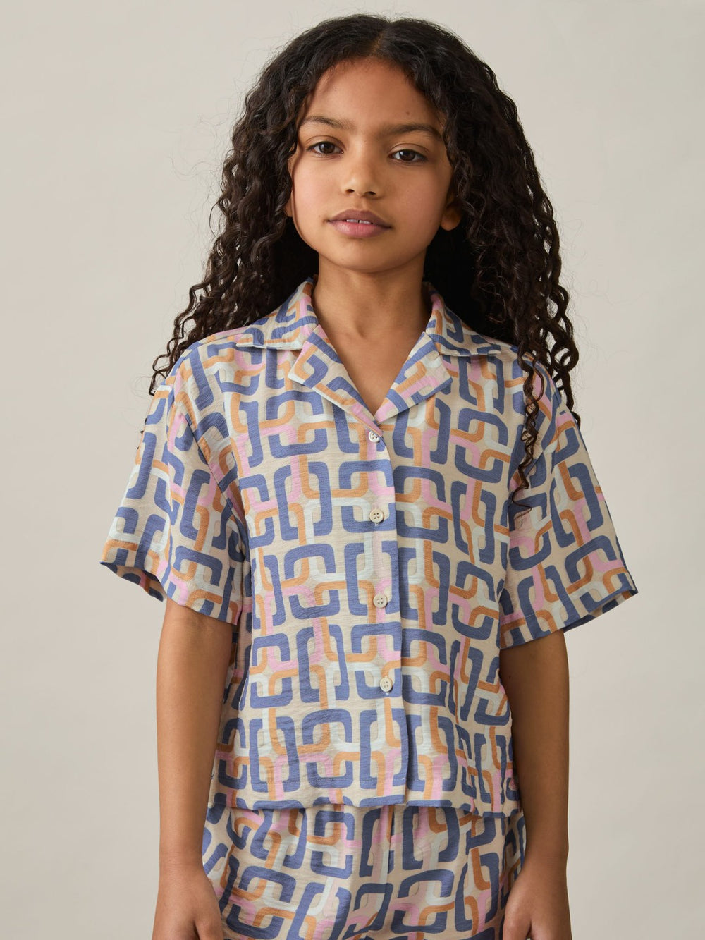 Reiss | 4-9 yrs Geometric Chain Print Shirt in Multi