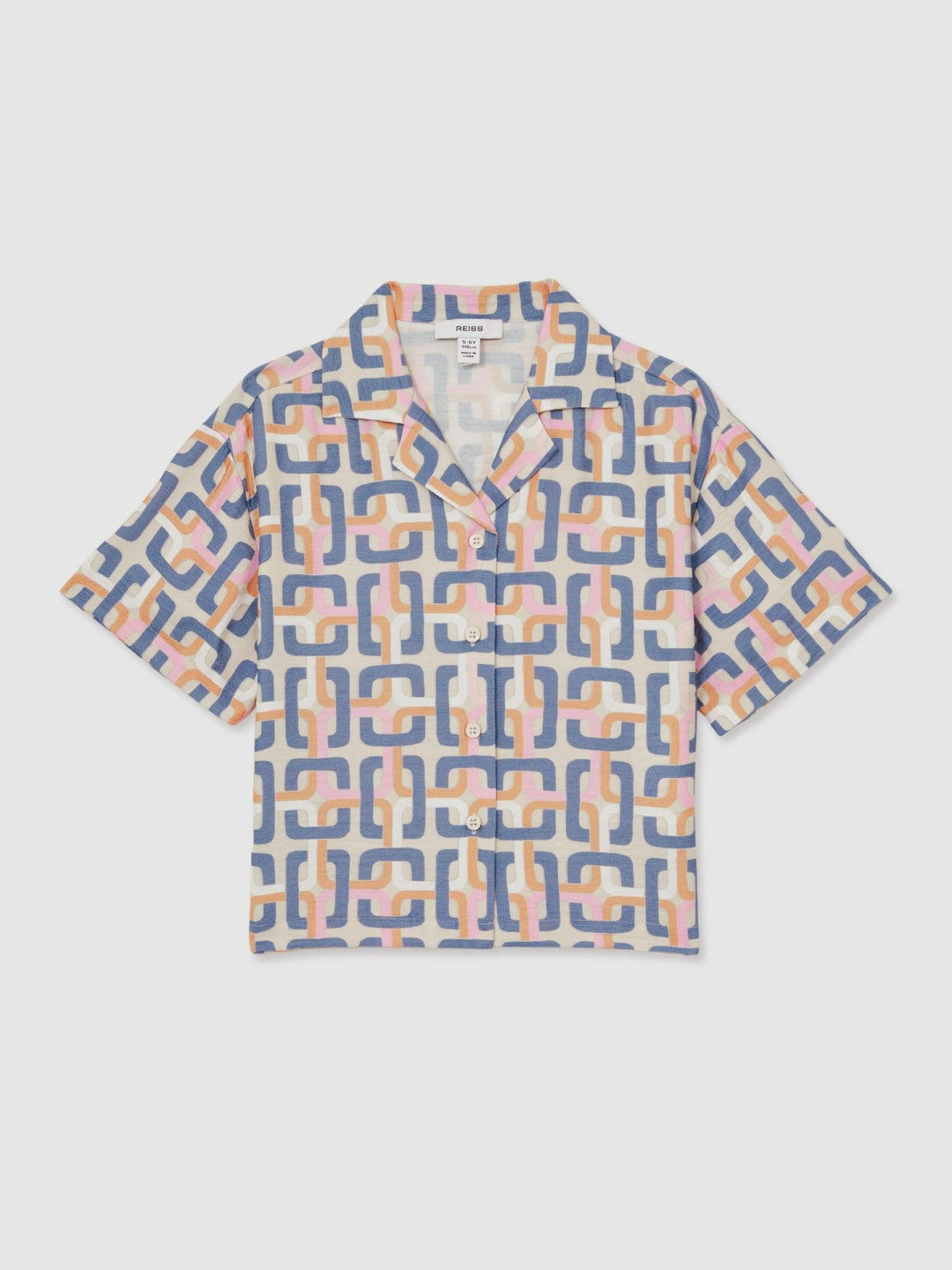 Reiss | 4-9 yrs Geometric Chain Print Shirt in Multi