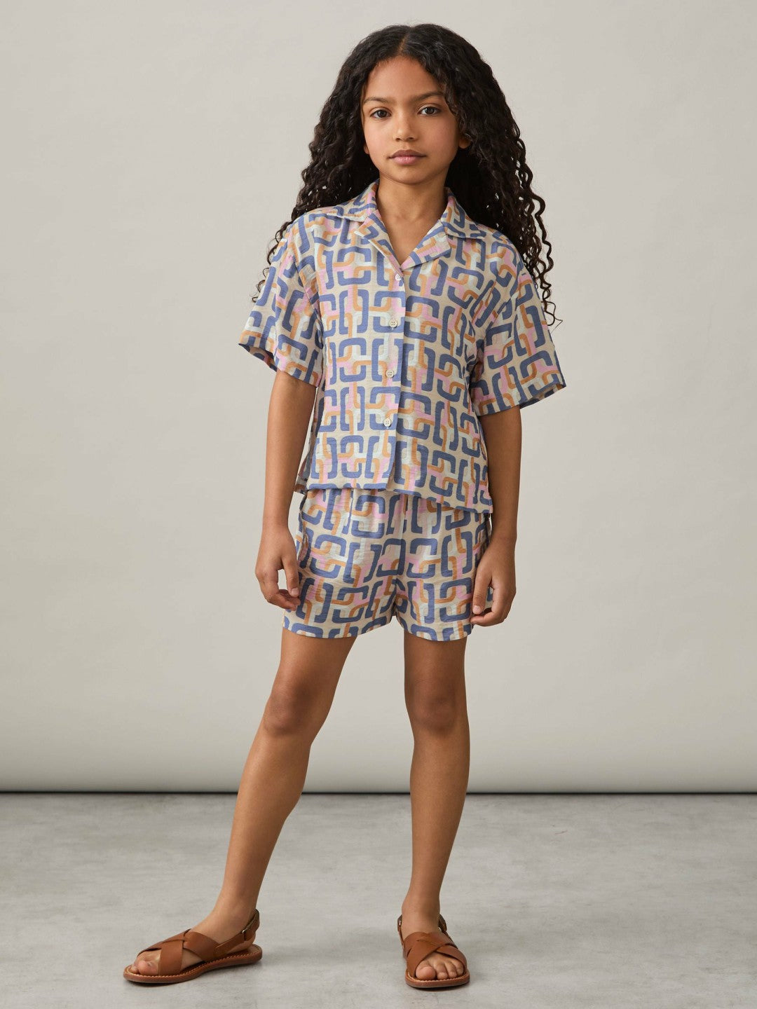 Reiss | 9-13 yrs Geometric Chain Print Shorts in Multi