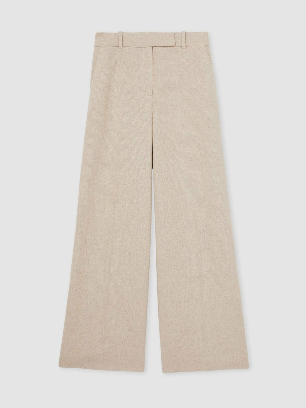 Reiss | Linen-Blend Wide-Leg Trousers in Neutral