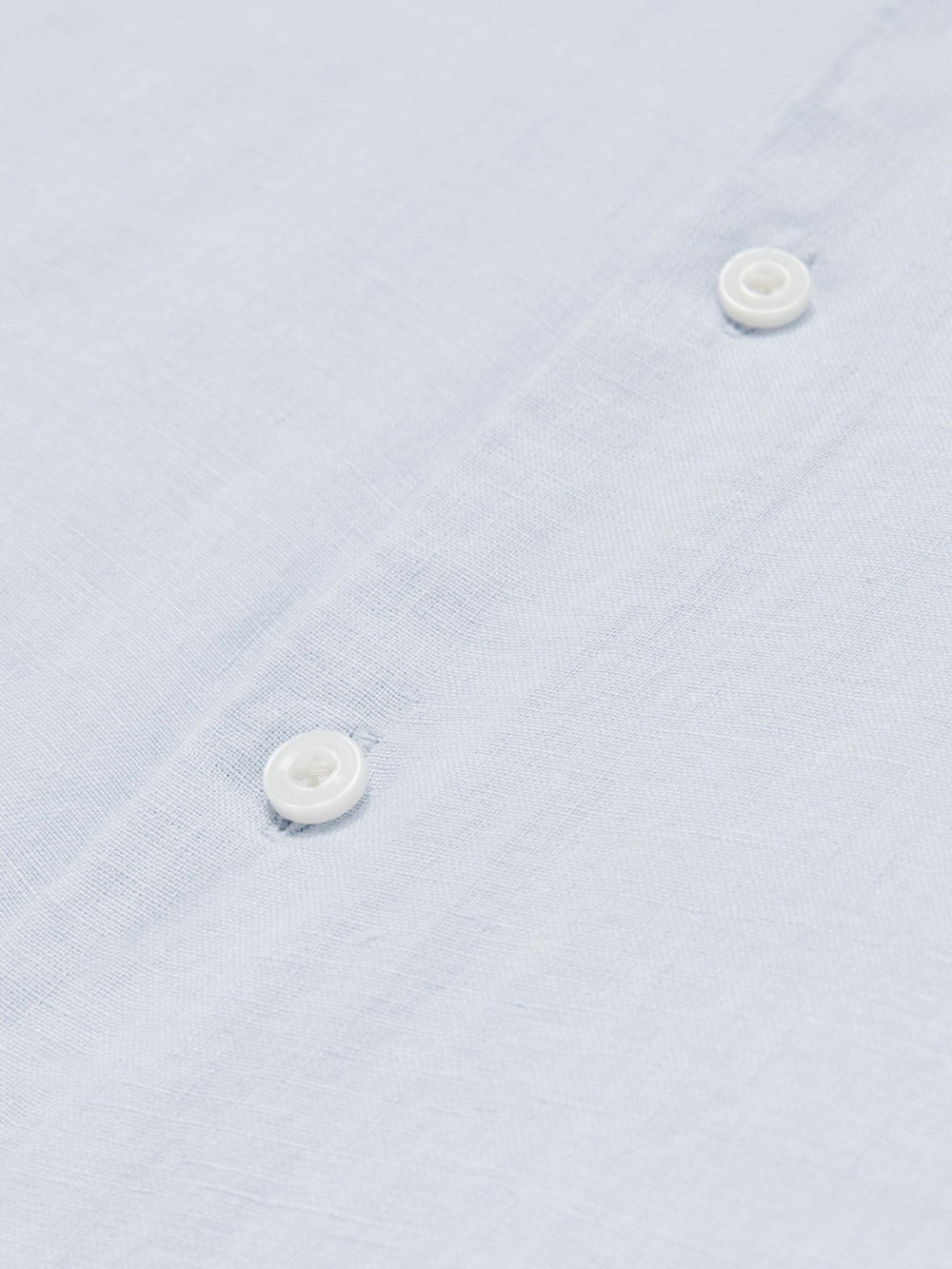 Reiss | Slim Fit Linen Button-Through Shirt in Pale Blue