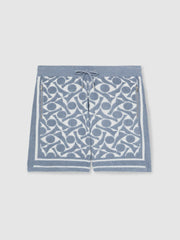 Reiss | Abstract-Pattern Towelling Shorts in Soft Blue/White