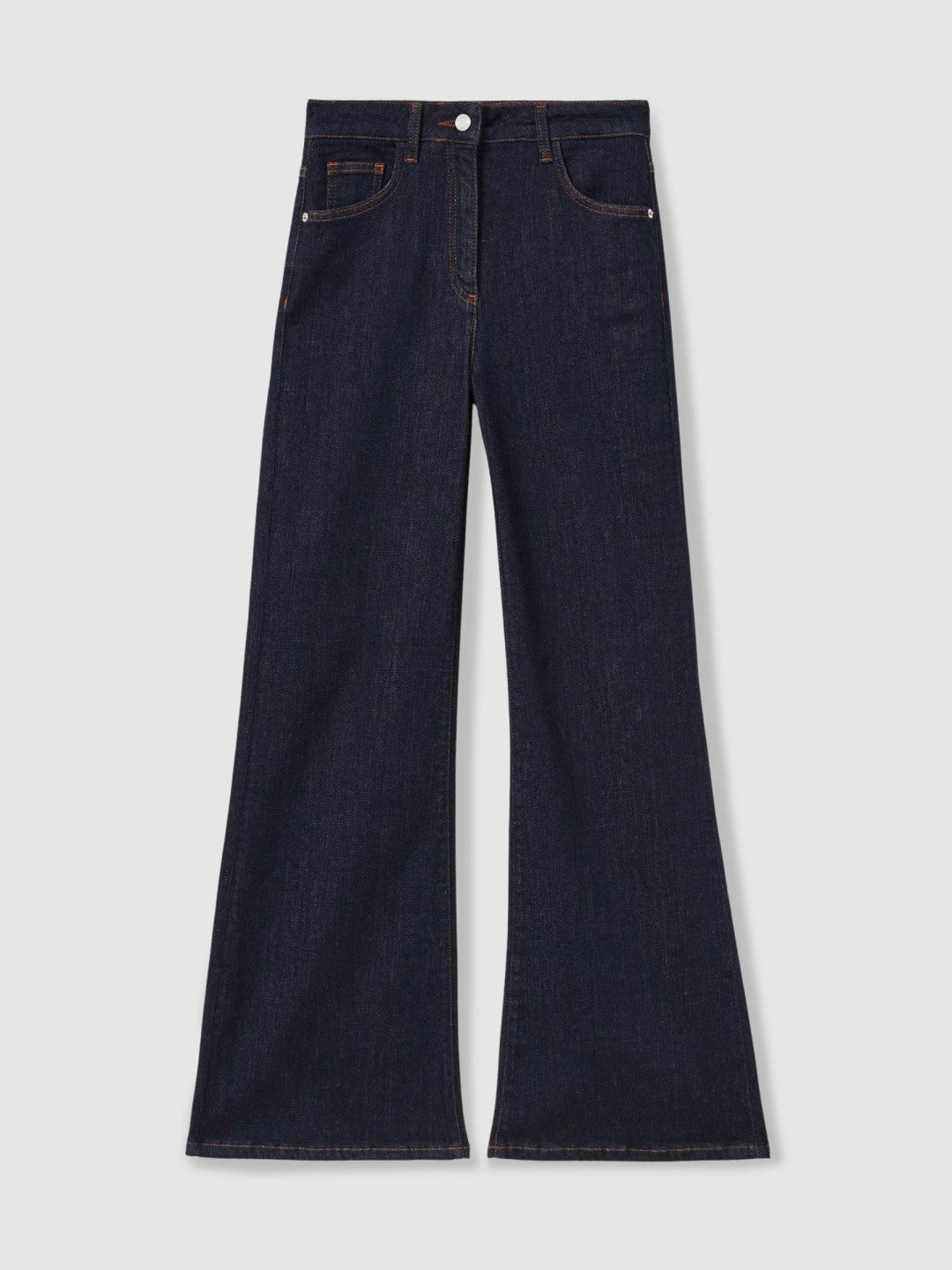Reiss | Petite Mid-Rise Flared Jeans in Dark Blue