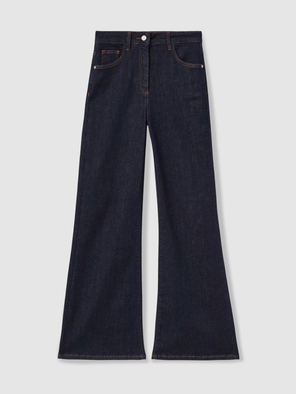 Reiss | Petite Mid-Rise Flared Jeans in Dark Blue