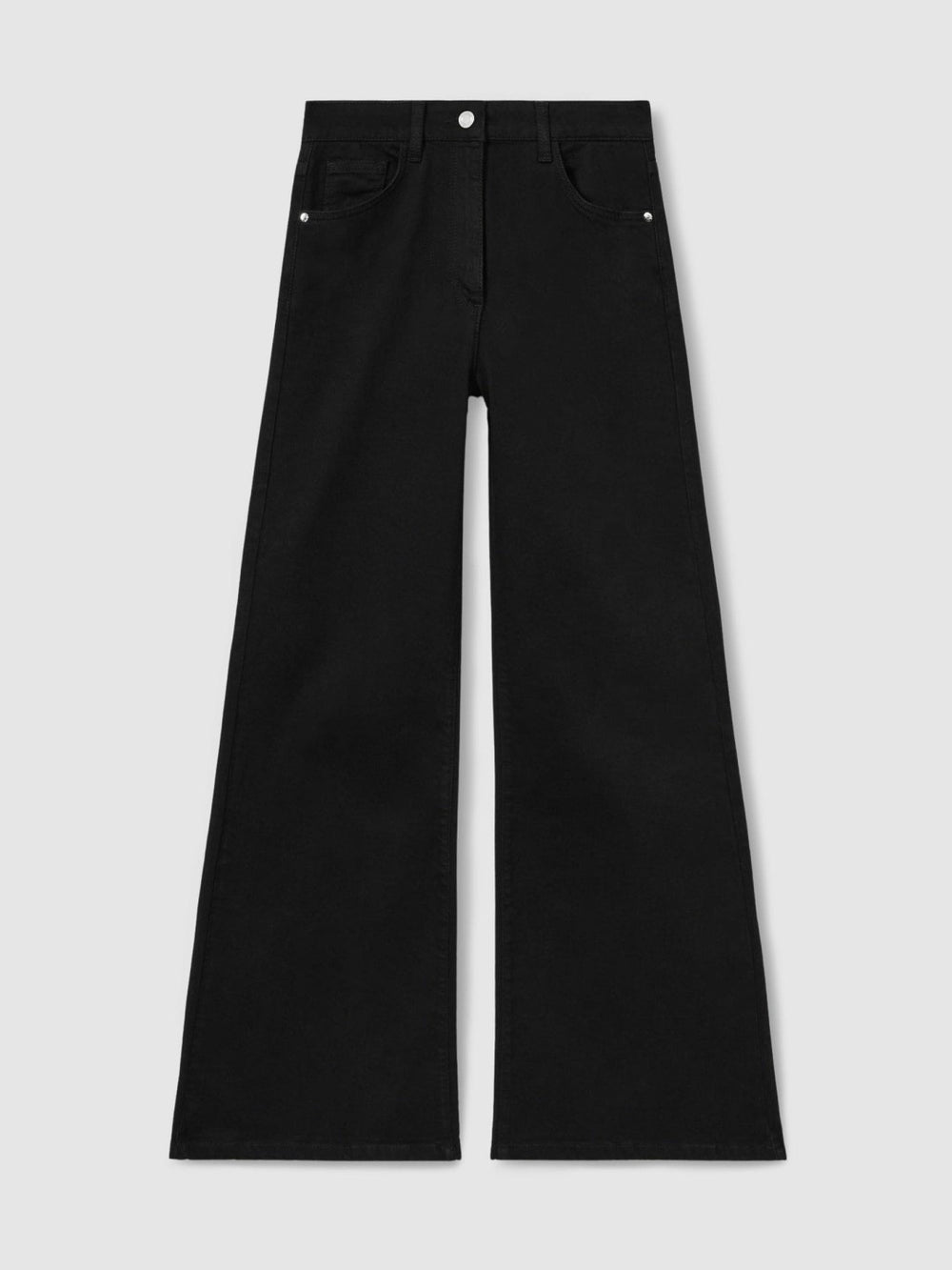 Reiss | Petite Mid-Rise Flared Jeans in Black