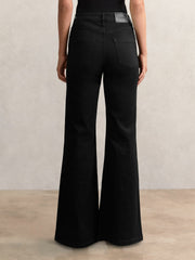 Reiss | Petite Mid-Rise Flared Jeans in Black