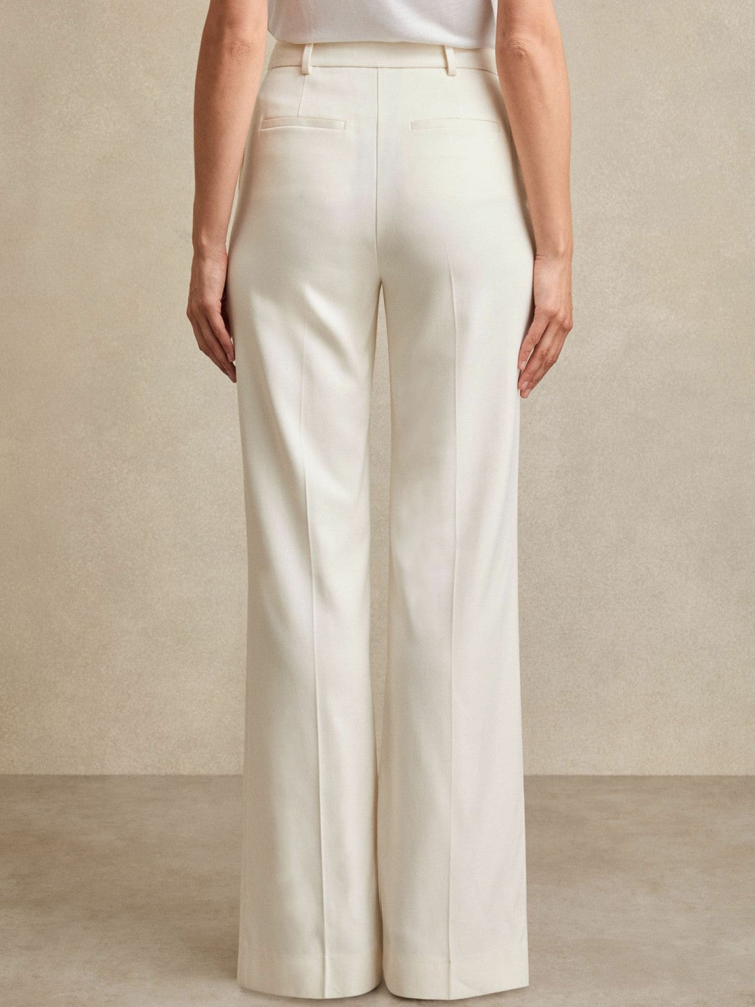 Reiss | Wide Leg Tailored Trousers in Cream