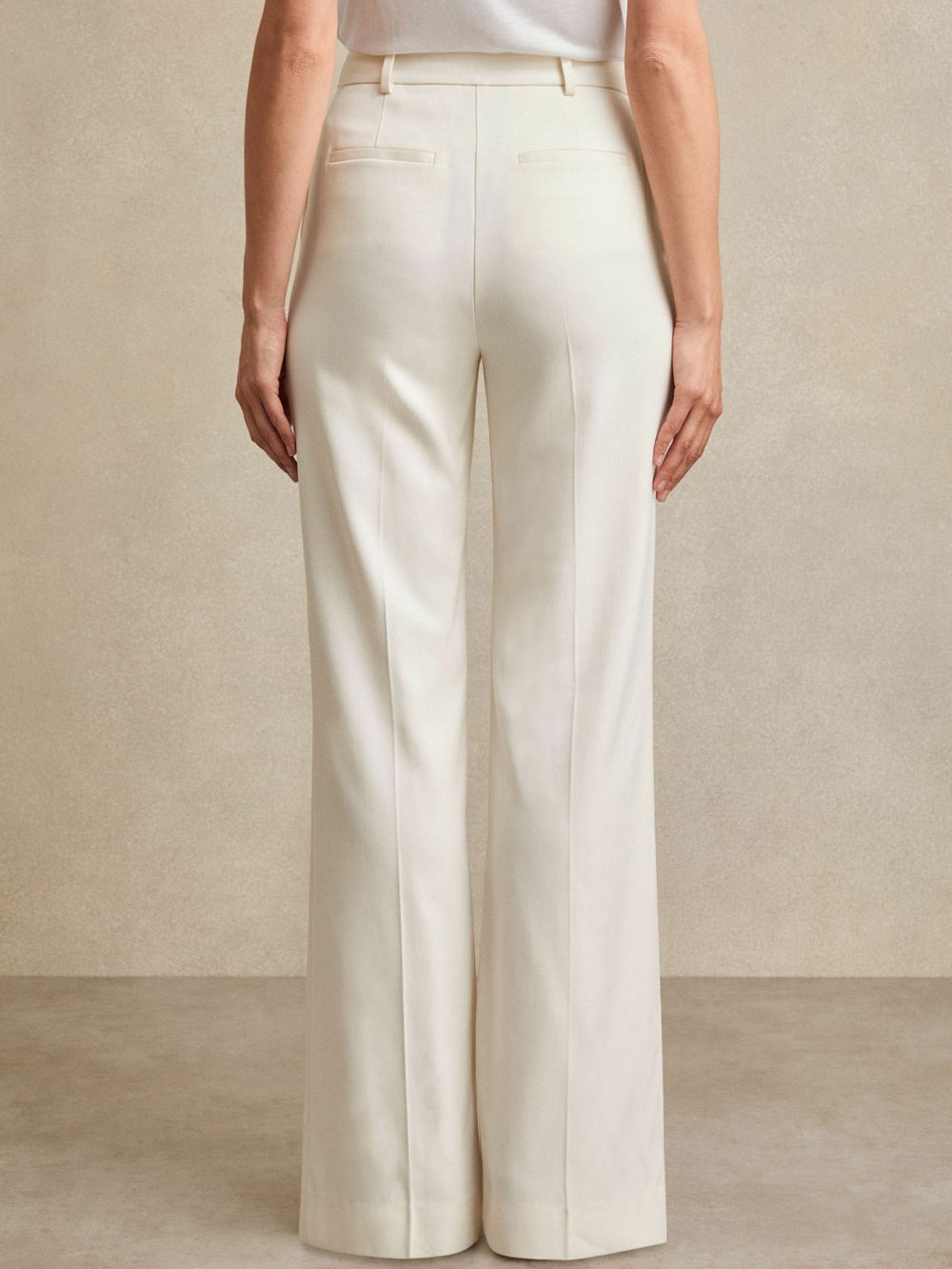Reiss | Wide Leg Tailored Trousers in Cream