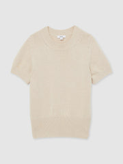 Reiss | Cotton And Wool Crew-Neck Top in Neutral
