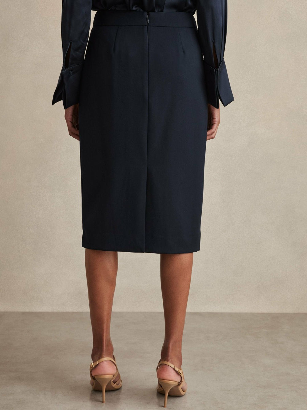 Reiss | Tailored Midi Suit Skirt in Navy